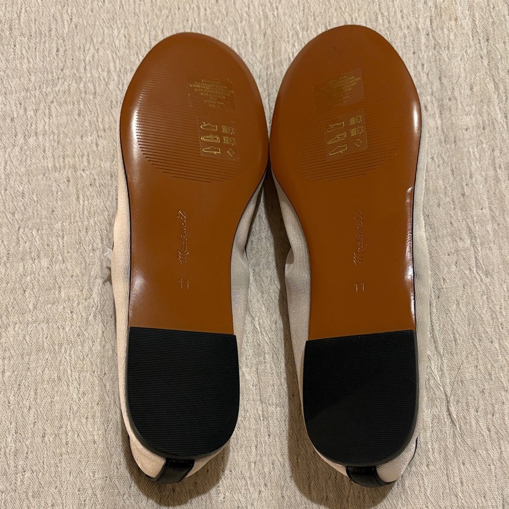 Madewell Greta Round Toe Ballet Flat in Mesh Ecru Multi - Picture 3 of 8